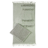 Temple &amp; Webster 6 Piece Sage Hand-Knotted Turkish Cotton Towel Set