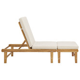 Temple &amp; Webster 2 Piece St. Barths Acacia Sun Lounge Chair &amp; Ottoman Set
