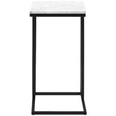 Temple & Webster White Serena C-Shaped Italian Carrara Marble Side Table