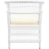 Temple &amp; Webster White Malawi Style PE Rattan Outdoor Cushioned Dining Chair