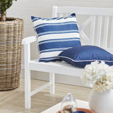 Temple &amp; Webster 3 Seater White Santa Cruz Acacia Wood Outdoor Bench Set
