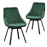 Temple &amp; Webster Nappa Velvet Swivel Dining Chairs