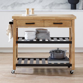 Temple &amp; Webster Memphis Wooden Kitchen Island Trolley