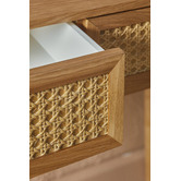 Temple &amp; Webster Light Oak Daintree Rattan &amp; Oak Console