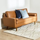 Temple &amp; Webster Tan Stockholm Faux Leather Sofa