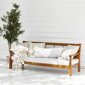 Temple &amp; Webster Ibiza Acacia Outdoor Daybed with Cushion