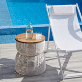 Temple &amp; Webster White Kos Aluminium Outdoor Sling Deck Chairs