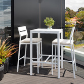 Temple &amp; Webster White Kos Square Aluminium Outdoor Bar Table