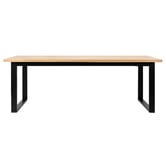 Temple &amp; Webster Black Ski-Leg Oak Wood Dining Table