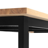 Temple &amp; Webster Black Ski-Leg Oak Wood Dining Table