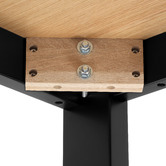 Temple &amp; Webster Black Ski-Leg Oak Wood Dining Table
