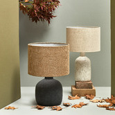 Temple &amp; Webster 56cm Black Sabi Terracotta Table Lamp