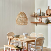 Temple &amp; Webster Luca Beech &amp; Rattan Dining Chairs