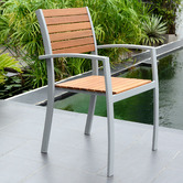 Temple &amp; Webster 6 Seater Natural Maui Eucalyptus Wood Outdoor Dining Set