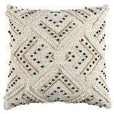 Temple &amp; Webster Prairie Embroidered Cotton Cushion