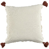 Temple &amp; Webster Rust Tufted Elkie Cotton Cushion with Tassels