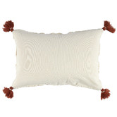 Temple &amp; Webster Rust Tufted Elkie Rectangular Cushion with Tassels