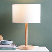 Temple &amp; Webster 45cm Leger Wooden Table Lamp
