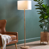 Temple &amp; Webster Leger Wooden Floor Lamp