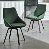 Temple &amp; Webster Nappa Velvet Swivel Dining Chairs