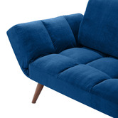 Temple &amp; Webster Navy Urban 2 Seater Velvet Click Clack Sofa Bed
