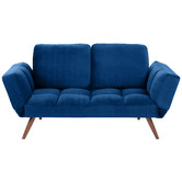 Temple &amp; Webster Navy Urban 2 Seater Velvet Click Clack Sofa Bed