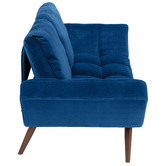 Temple &amp; Webster Navy Urban 2 Seater Velvet Click Clack Sofa Bed
