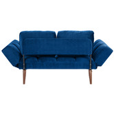 Temple &amp; Webster Navy Urban 2 Seater Velvet Click Clack Sofa Bed