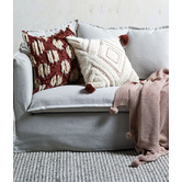 Temple &amp; Webster Rust Tufted Elkie Cotton Cushion with Tassels