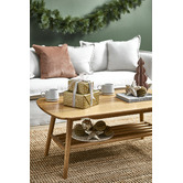 Temple &amp; Webster Oscar Oak Coffee Table with Shelf