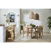 Temple &amp; Webster Luca Solid Beech Wood &amp; Rattan Dining Chairs