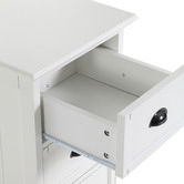 Temple &amp; Webster White Hamptons 3 Drawer Bedside Table