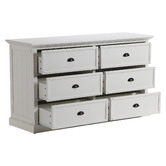 Temple &amp; Webster White Hamptons 6 Drawer Chest
