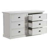 Temple &amp; Webster White Hamptons 6 Drawer Chest