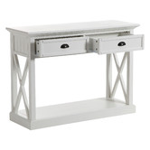Temple &amp; Webster White Hamptons 2 Drawer Console Table
