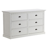 Temple &amp; Webster White Hamptons 6 Drawer Chest