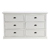 Temple &amp; Webster White Hamptons 6 Drawer Chest