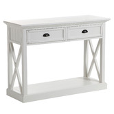Temple &amp; Webster White Hamptons 2 Drawer Console Table