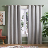 Temple & Webster Light Grey Lexington Eyelet Blockout Curtains