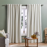Temple &amp; Webster Cream Lexington Concealed Tab Top Blockout Curtains