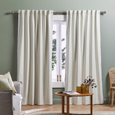 Temple &amp; Webster Lexington Cream Blockout Concealed Tab Top Curtains