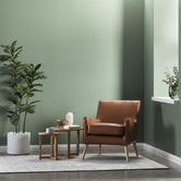 Temple &amp; Webster Tan Shelley Premium Faux Leather Armchair