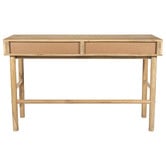 Temple &amp; Webster Anika 2 Drawer Mango Wood Writing Desk