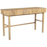 Temple &amp; Webster Anika 2 Drawer Mango Wood Writing Desk