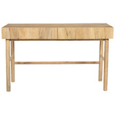 Temple &amp; Webster Anika 2 Drawer Mango Wood Writing Desk