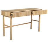 Temple &amp; Webster Anika 2 Drawer Mango Wood Writing Desk