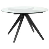 Temple &amp; Webster 120cm Black Anders Round Glass-Top Dining Table