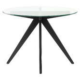 Temple &amp; Webster 100cm Anders Round Glass-Top Dining Table
