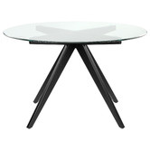 Temple &amp; Webster 120cm Black Anders Round Glass-Top Dining Table