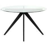 Temple &amp; Webster 120cm Black Anders Round Glass-Top Dining Table
